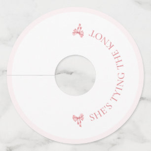 Étiquette Pour Verre De Vin Elle noue le nœud Rose tendre Coquette Shower