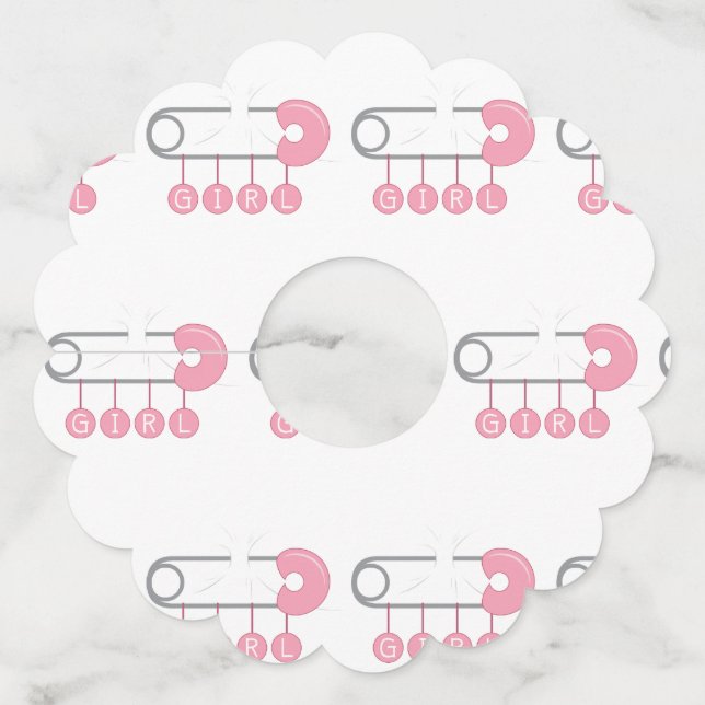 Étiquette Pour Verre De Vin Épingle de couche fille (Devant)