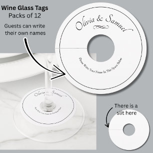 Étiquette Pour Verre De Vin Étiquette de verre à vin - Les invités écrivent le
