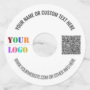 Étiquette Pour Verre De Vin Étiquette de votre code QR - Texte et logo personn