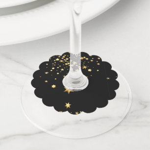 Étiquette Pour Verre De Vin Étoiles Dorées