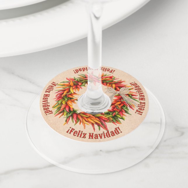 Étiquette Pour Verre De Vin Festive customisée au sud-ouest du Chili Ristra Wr (De près)