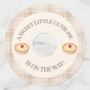Étiquette Pour Verre De Vin Fête de naissance Gingham automnal Little Cutie Pi