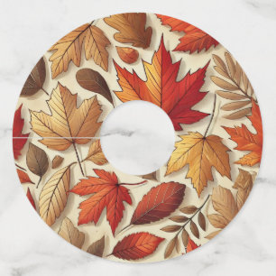 Étiquette Pour Verre De Vin feuilles d'automne classiques