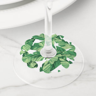 Étiquette Pour Verre De Vin Feuilles de bananier