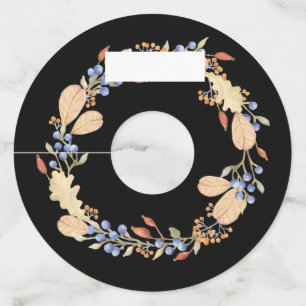 Étiquette Pour Verre De Vin Fil De Feuilles D'Automne Avec La Zone Berries Pou