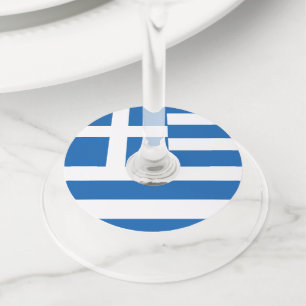Étiquette Pour Verre De Vin Flag de Greece