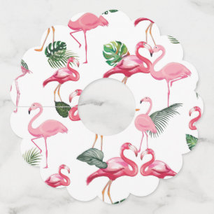 Étiquette Pour Verre De Vin Flamingos aiment les motifs