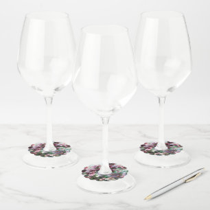 Étiquette Pour Verre De Vin Fleurs à éclaboussures de fleurs de cerisier