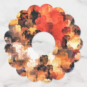 ÉTIQUETTE POUR VERRE DE VIN FLEURS DE JARDIN D'ÉTÉ