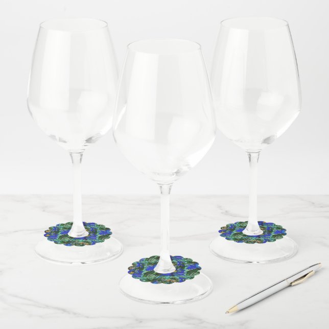 Étiquette Pour Verre De Vin Floral (Lot)