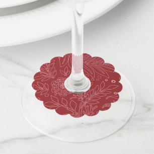 Étiquette Pour Verre De Vin Floral Design 30