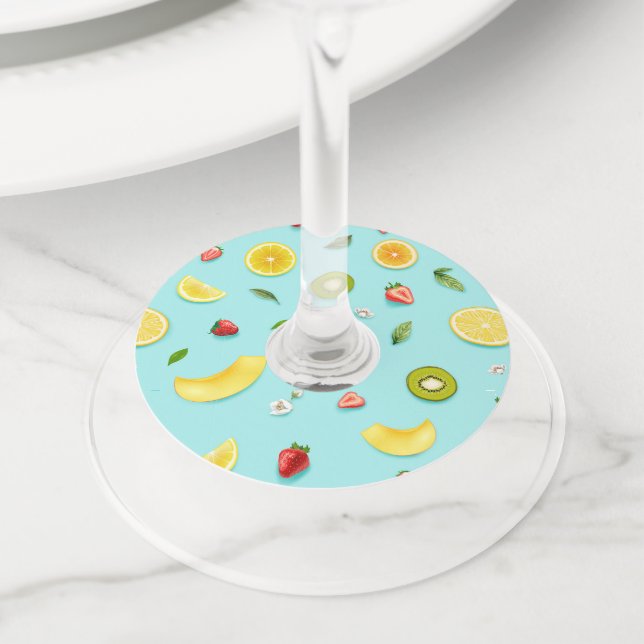 Étiquette Pour Verre De Vin Fruits mixtes (De près)
