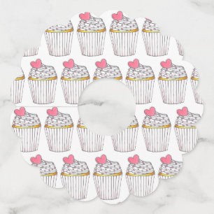 Étiquette Pour Verre De Vin Gâteau Cupcake Cœur Rose Célébration de Baby Showe