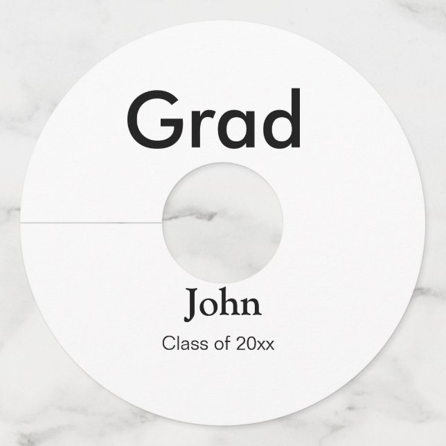 Étiquette Pour Verre De Vin grand garçon ajouter nom félicitations date année  (Devant)