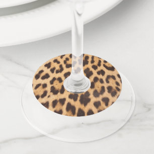 Étiquette Pour Verre De Vin imprimé léopard fête sauvage chic féminin