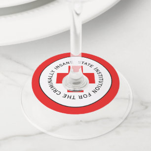 Étiquette Pour Verre De Vin Institution D'État Pour Les Criminellement Insanes