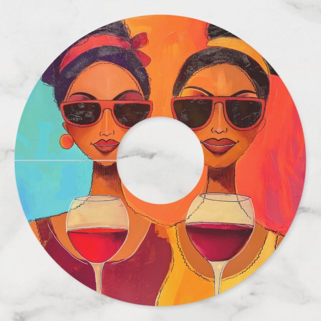 Étiquette Pour Verre De Vin Journée Boire Charme en verre de vin par KAB (Devant)