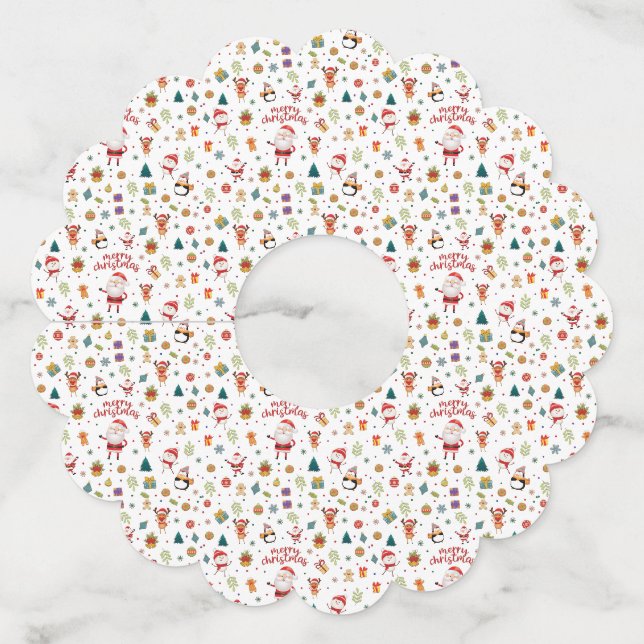 Étiquette Pour Verre De Vin Joyeux Motif de Noël (Dos)