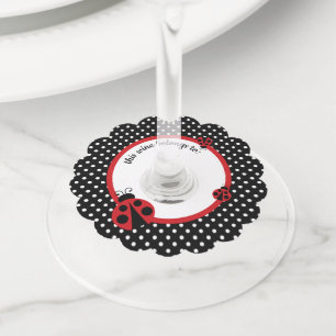 Étiquette Pour Verre De Vin Ladybug Baby shower ou fête d'anniversaire
