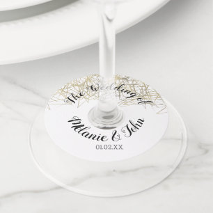 Étiquette Pour Verre De Vin Le mariage industriel d'aluminium de cube couple