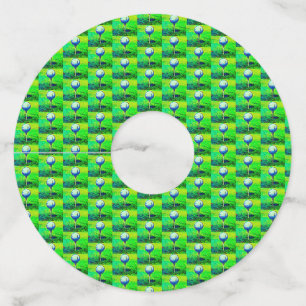 Étiquette Pour Verre De Vin Le motif vibrant de vert de golf folâtre des