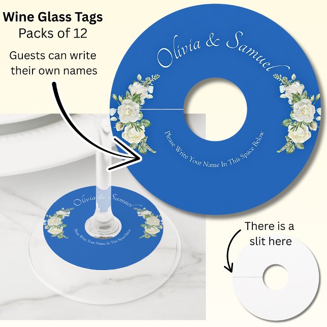 Étiquette Pour Verre De Vin Les Invités Écrivent Leur Propre Nom. (Créateur téléchargé)