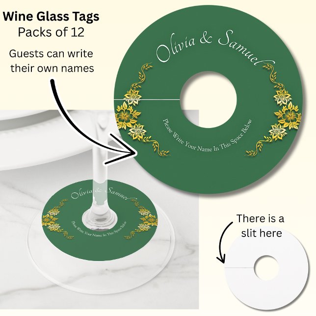 Étiquette Pour Verre De Vin Les invités écrivent leur propre nom  -  (Créateur téléchargé)