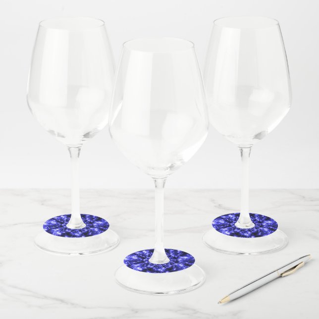 Étiquette Pour Verre De Vin Lumières Bleues (Lot)