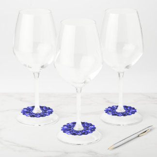Étiquette Pour Verre De Vin Lumières Bleues