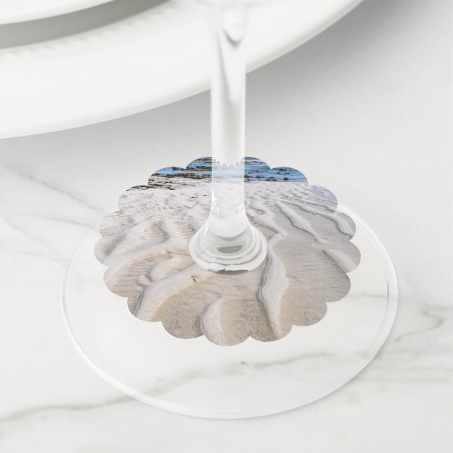 Étiquette Pour Verre De Vin Marée basse (De près)