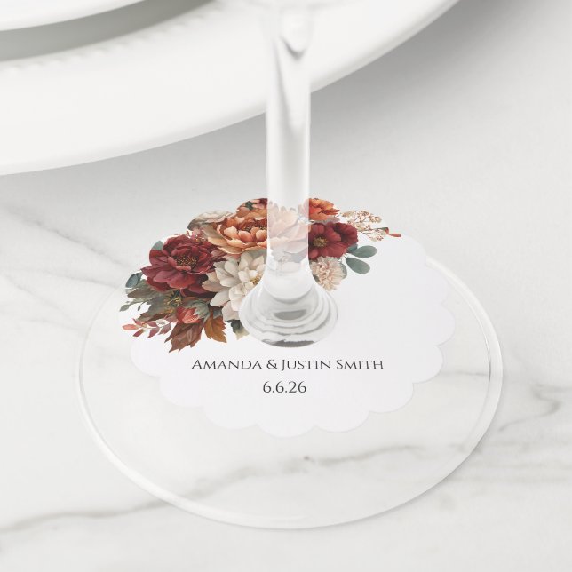Étiquette Pour Verre De Vin Mariage  (De près)