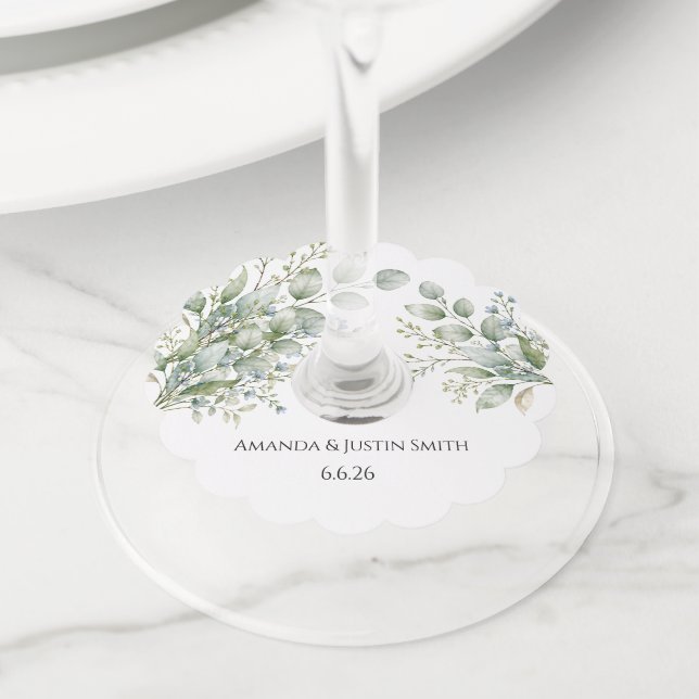 Étiquette Pour Verre De Vin Mariage  (De près)