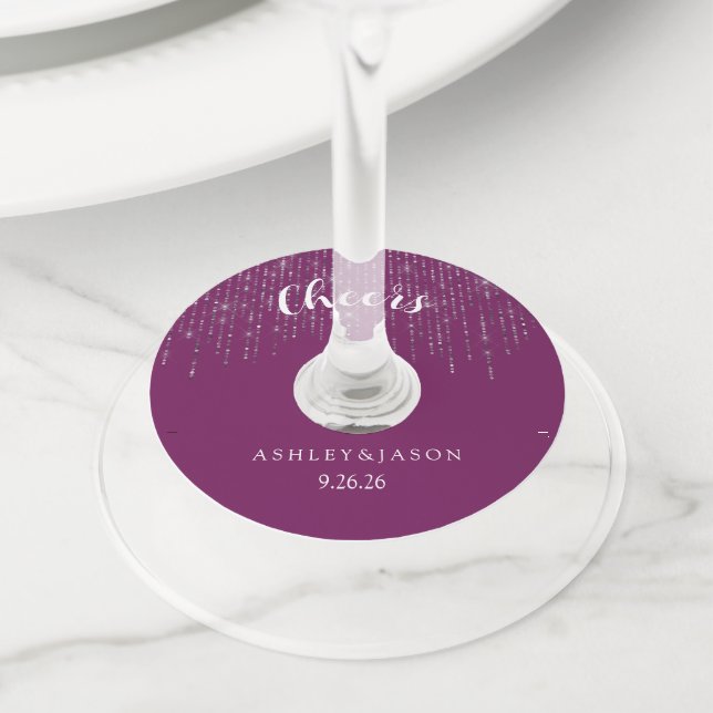 Étiquette Pour Verre De Vin Mariage  (De près)