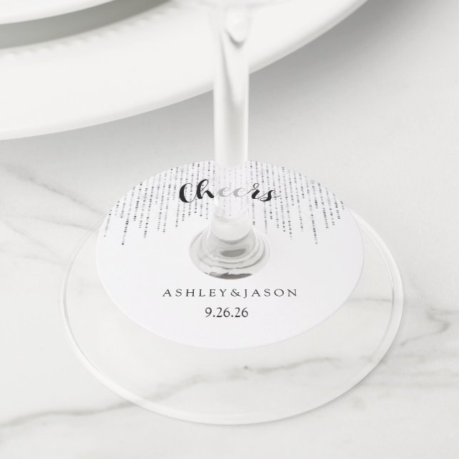 Étiquette Pour Verre De Vin Mariage  (De près)