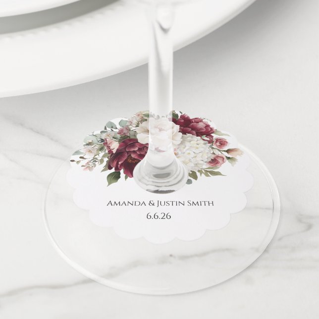 Étiquette Pour Verre De Vin Mariage  (De près)