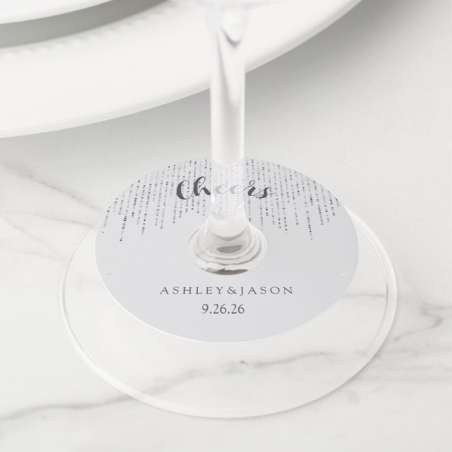 Étiquette Pour Verre De Vin Mariage  (De près)