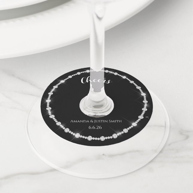 Étiquette Pour Verre De Vin Mariage  (De près)
