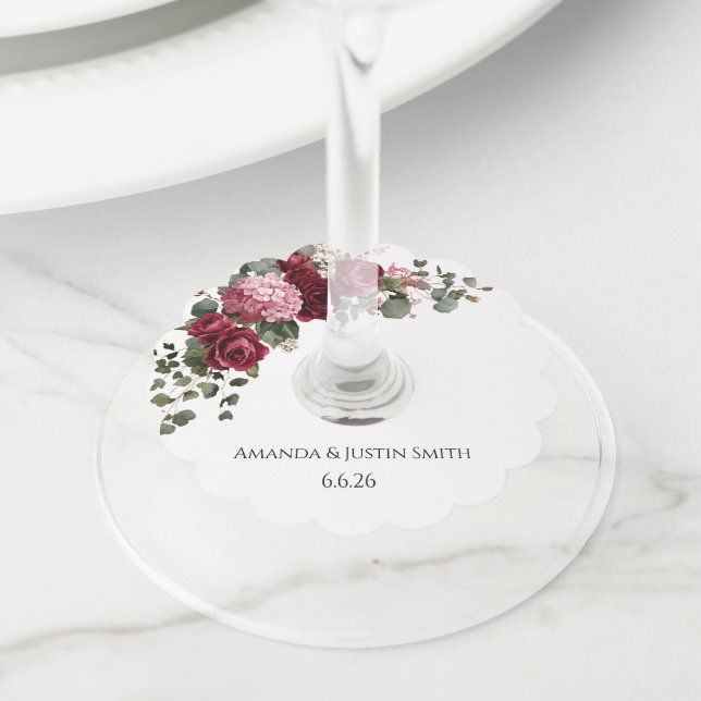 Étiquette Pour Verre De Vin Mariage  (De près)