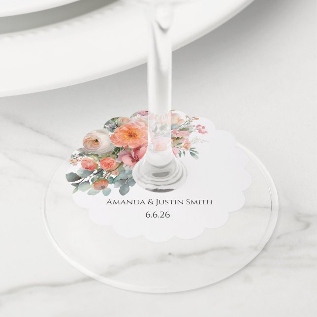 Étiquette Pour Verre De Vin Mariage  (De près)