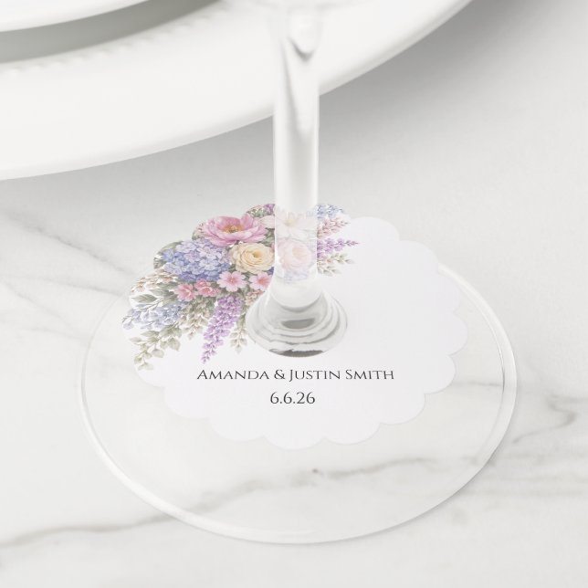 Étiquette Pour Verre De Vin Mariage  (De près)
