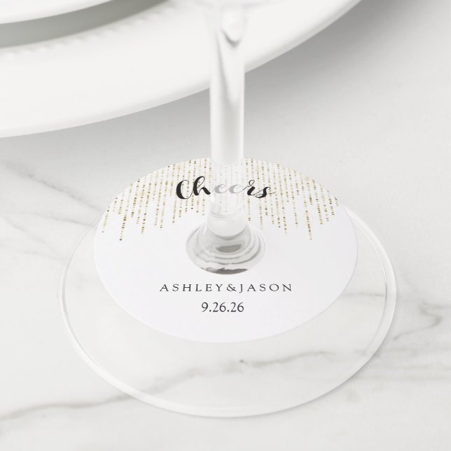 Étiquette Pour Verre De Vin Mariage  (De près)