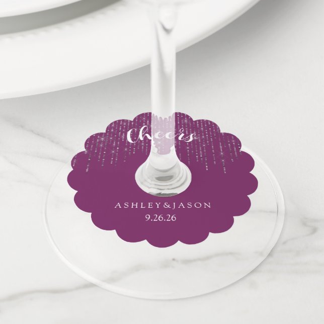 Étiquette Pour Verre De Vin Mariage  (De près)