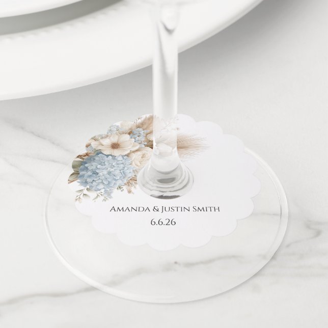 Étiquette Pour Verre De Vin Mariage  (De près)