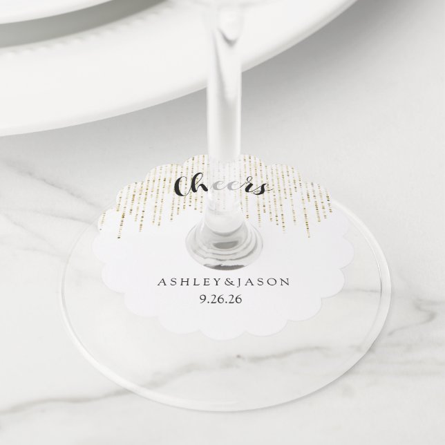 Étiquette Pour Verre De Vin Mariage  (De près)