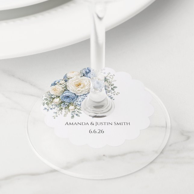 Étiquette Pour Verre De Vin Mariage  (De près)