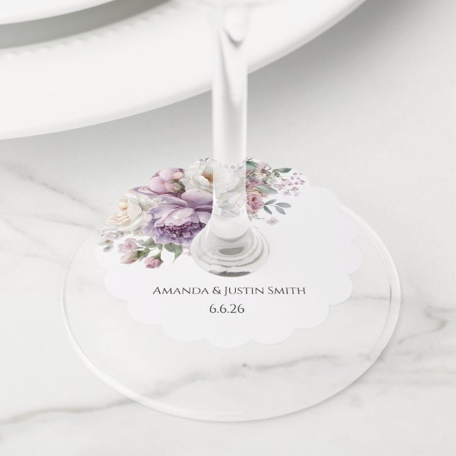 Étiquette Pour Verre De Vin Mariage  (De près)