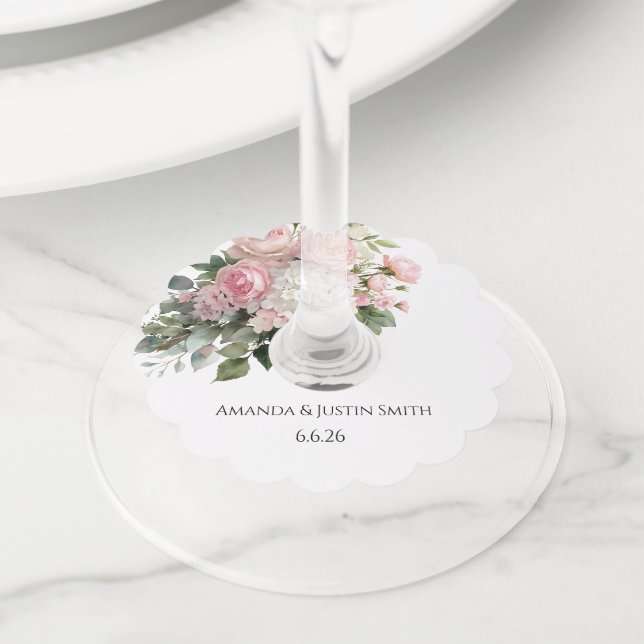 Étiquette Pour Verre De Vin Mariage  (De près)