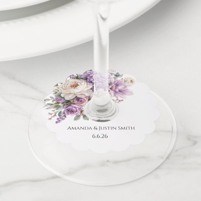 Étiquette Pour Verre De Vin Mariage  (De près)