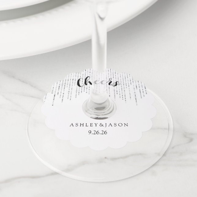 Étiquette Pour Verre De Vin Mariage  (De près)